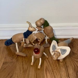 Wooden dinosaurs and moose by Anamalz